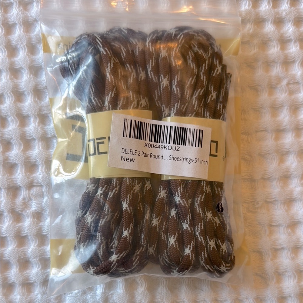 DELELE Brown Patterned Shoelaces - Picture 2 of 4